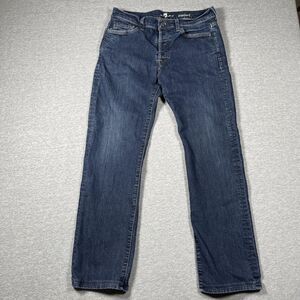 7 For All Mankind Jeans Mens 34x32 Blue Dark Wash Standard Straight Logo